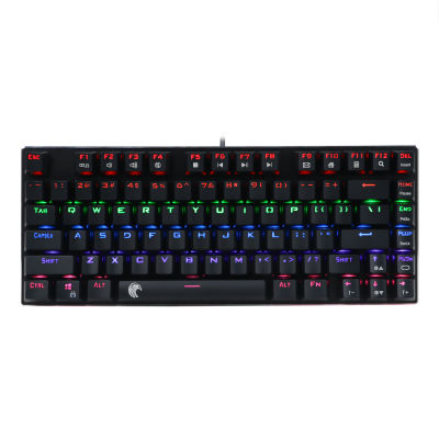 HUO JI 60Mechanical Gaming Keyboard, E-Yooso Z-88 with Blue Switches, Rainbow LED Backlit, Compact 81 Keys Hot Swappable, Black