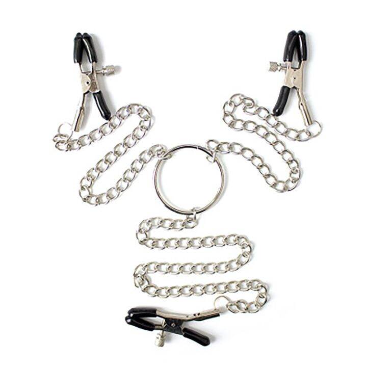 Samox Stainless Steel Metal Chain Nipple Milk Clips Breast Clip Sex