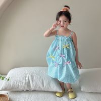 CUTE BABY?พร้อมส่ง?ชุดเดรสเด็ก ชุดเดรสสายเดี่ยวปรับได้ เกาหลีเกาใจ เเฟชั่นเด็ก(736)