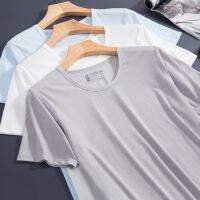 AIRslim® Lux T-Shirt เสื้อแขนสั้น คอกลม ผู้ชาย ผ้า Ice Silk ถักลายนูน (Ribbed) สัมผัสเรียบลื่น เย็นสบายระบายอากาศ ผ้าเด้ง ยืดหยุ่นสูง แห้งเร็ว