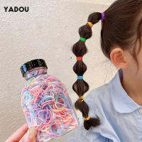 YADOU ที่คาดผมยางรัดแบบมีสีเชือกรัดผมทิ้งไม่เป็นอันตรายผมยางรัด1000ชิ้น