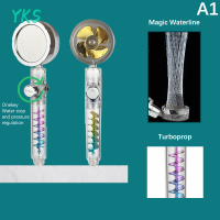 ?【Lowest price】YKS หัวฝักบัวแรงดันประหยัดน้ำ360การไหลของใบพัดเทอร์โบคู่พัดลมฝักบัวหัวฝักบัวอุปกรณ์ในห้องน้ำ