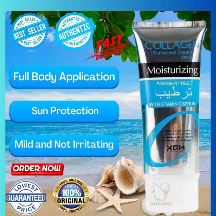 Xiangqimei Moisturizing Collagen Sunscreen Cream With Vitamin C Serum 100ML Lazada PH