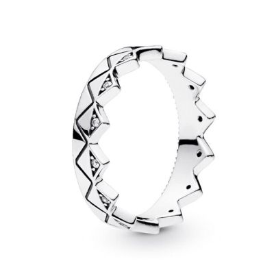 Seialoy แหวนมงกุฎเพทายที่เป็นประกายใหม่สำหรับผู้หญิงผู้ชายคริสตัลแหวนหมั้นแต่งงาน Couple39ซ้อนกันได้แหวนเครื่องประดับ