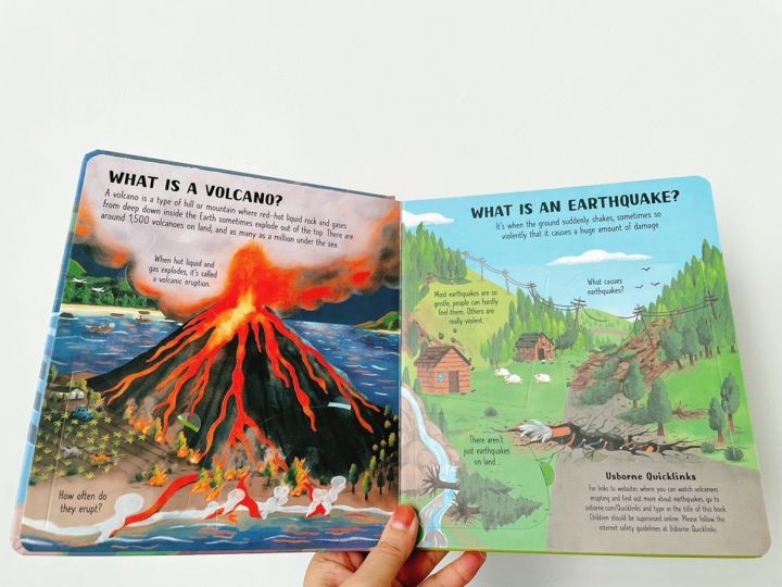 look-inside-volcanoes-and-earthquakes-หนังสือ-lift-the-flap-ปกใหม่-จาก-สนพ-usborne-ขอชวนเด็กๆ-ไปทำความรู้จักกับภัยพิบัติทางธรรมชาติ