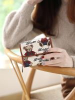 Wallet Women 2023 New Trendy Cute Cartoon Folding Large Capacity Womens Canvas Coin Purse Girls Small Purse 【OCT】