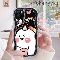 เคส Chenyyka สำหรับ OPPO A16 A55 A54 A54s A16s เคสการ์ตูนน่ารักลายยูนิคอร์นขอบคลื่นเนื้อครีมกันกระแทกแบบใสนิ่มเคสมือถือโปร่งใสลายกล้องถ่ายรูปที่สร้างสรรค์ซิลิกาเจลฝาครอบป้องกัน