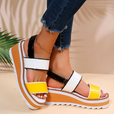 New Womens Sandals Thick Bottom Wedges Shoes Ladies Sandals Hook Loop Casual Fashion Beach Female Shoes 2022 Summer Plus Size