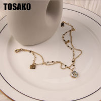 TOSAKO Stainless Steel Anklets Gold Color Double Chain Fashion Jewelry for Women Trend