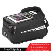 [มาถึงภายใน 3 วัน]Waterproof Mountain Bike Top Tube Bag Cycling Touch Screen Phone Pannier[คืนสินค้าได้ภายใน 7 วัน]