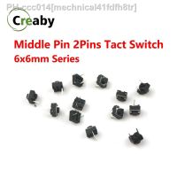 Middle Pin 2pins Tactile Switch MomentaryTact Mini Push Button Switch 6x64.3/5/6/7mm 6x6x4.3mm 5mm 6mm 7mm 10PCS