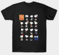 Cartoon Dog Peanuts Snoopy and Woodstock graphic 100%cotton o-neck T-Shirt for men