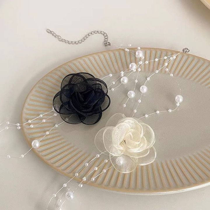 2023-necklace-pearl-necklace-romantic-necklace-black-and-white-necklace-summer-flower-necklace-camellia-necklace-lady-necklace-photography-prop-necklace-2023-necklace-necklace-with-pearls-pearl-neckla