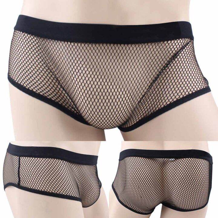 ผู้ชาย-fishnet-ตาข่ายชุดชั้นในชายกางเกงนักมวยชุดชั้นในเชียร์กางเกง-t-hongs-ซีทรูเร้าอารมณ์กางเกงเกย์กางเกงขาสั้น