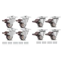 Furniture Castors Small,360 Degree Swivel Castors Heavy Duty Load Capacity Silent Solid Rubber Castors Set of 4