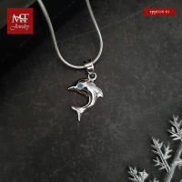 MT จี้โลมา ตัวเรือนเงินแท้ ชุบทองคำขาว Solid 925 Sterling Silver Pendant (rpp018-01) MT Jewelry มณีธารา