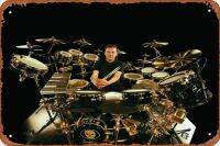 ASIOADWNA Neil Peart 12X8นิ้วป้ายดีบุกสไตล์วงดนตรีร็อคป้ายโลหะโปสเตอร์ศิลปะเพลงย้อนยุคเหมาะสำหรับร้านกาแฟสำนักงานคลับเกมบาร์ตกแต่งผนังบ้าน