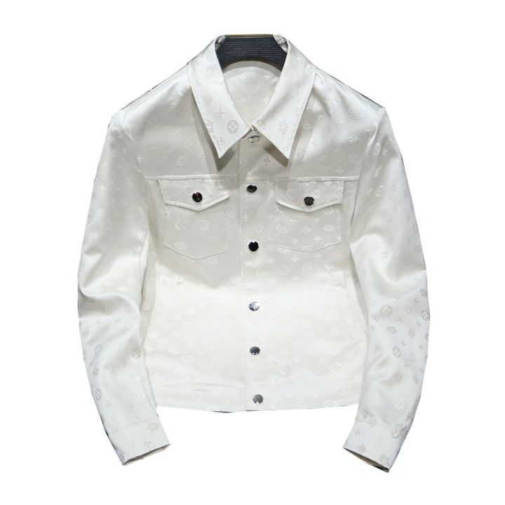 เสื้อแจ็คเก็ตมีปก-jacquard-เรขาคณิตทันสมัยสำหรับผู้ชาย-เสื้อโค้ทบุคลิกภาพเสื้อผ้าสั้นแฟชั่นวัยเยาว์