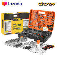 DELTON King Tools เครื่องมือช่าง ประแจ ชุดบล็อก 216 ชิ้น (ชุดใหญ่) ขนาด 1/4 นิ้ว 3/8 นิ้ว 1/2 นิ้ว ชุดเครื่องมือ ชุดประแจ ลูกบล็อก บล็อก ไขควง KING TOOLS SERIES ผลิตจากเหล็ก CR-V แท้ รุ่น WKT-216PCS