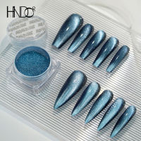 HNDO ใหม่ Iced Aqua Cat Eye Magnet Powder เล็บ Glitter ตกแต่ง Holographic 3D Effect สำหรับเล็บ DIY Pigment Dust