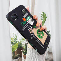 ที่เคสโทรศัพท์มือถือสำหรับ Xiaomi Redmi 9C เคสโทรศัพท์สำหรับการ์ตูนเด็กหญิงเด็กชาย Starbucks กรอบป้ายของเหลวขอบด้านข้างฝาหลังป้องกันกล้อง