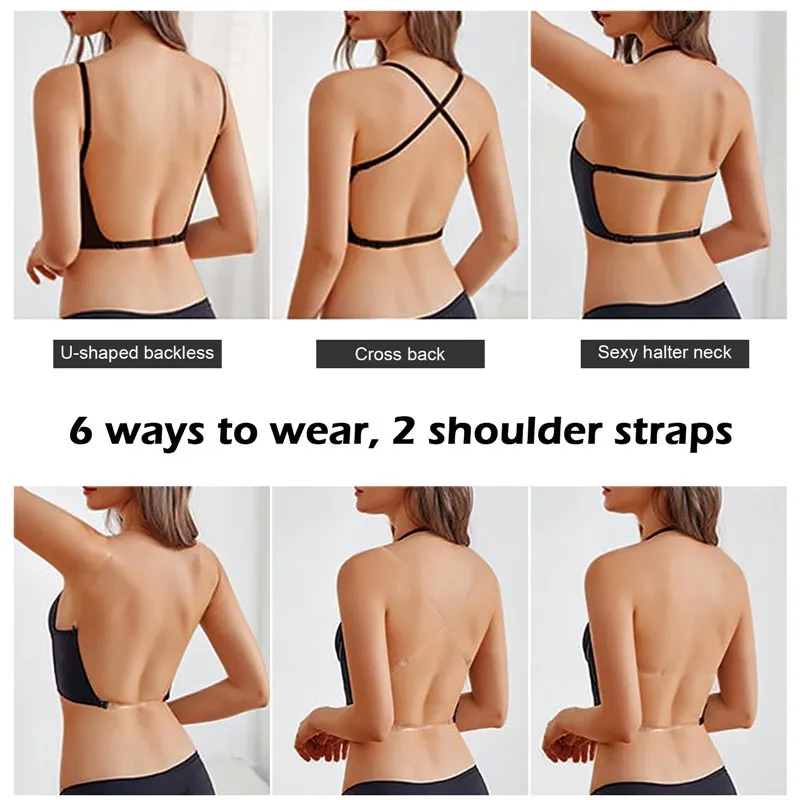 Low Back Bras For Women-seamless Deep U Plunge Backless Bras Conver