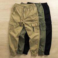 【cw】 Joggers Men PantsSolid ColorBreathableDrawstringElastic Waist Ankle banded TrousersM 3XL