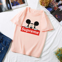 พร้อมส่ง( 7 สี)SupremeMickeyเสื้อยืดแทรนต์เกาหลีมาแรงมากๆ ผ้านิ่มใส่สบาย เสื้อคู่ เสื้อครอบครัว ปลีก-ส่ง(s-xxl)