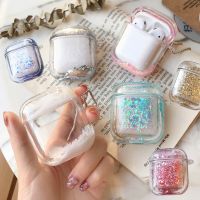 เคสหูฟังบลูทูธไร้สายลายเกล็ดหิมะสําหรับ apple airpods 2 1 pro case liquid quicksand