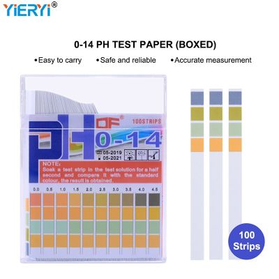 100แถบ PH กระดาษเต็ม0-14ขนาดสารสีน้ำเงินทดสอบคุณภาพน้ำทดสอบกรดอัลคาไลน์ตัวบ่งชี้เมตรสำหรับเครื่องสำอางชุด