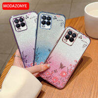 เคสสำหรับ Realme ดอกไม้ Bling กลิตเตอร์เคสโทรศัพท์8 5G แบบนิ่มรูปผีเสื้อ Realme เคสสำหรับ Realme หลังขนาด8 5G เคสสำหรับเด็กผู้หญิง