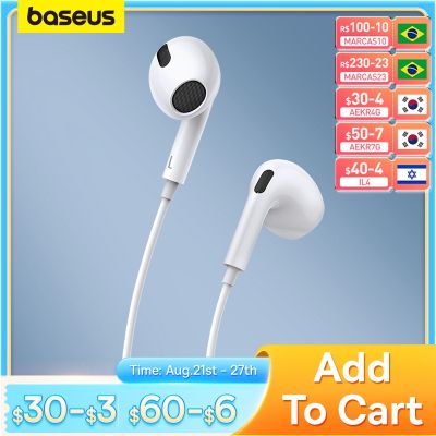 【jw】●☬  Baseus C17 Earphone Type-C with Mic in-ear Headphones  NOTE 10 20 S21 S20 Cellphone Headsets