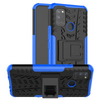 เคส Realme C17 กรณีนาฬิกาพีซีสุดหรู + TPU Stand Armor กรณีกันกระแทก