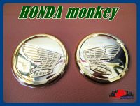 HONDA MONKEY SIDE FUEL TANK ALUMINIUM "GOLD" EMBLEM SET PAIR // โลโก้ฮอนด้า สัญลักษณ์ฮอนด้า อลูมิเนียม สีทอง พร้อมกาวติด