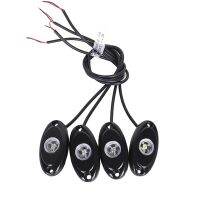 4Pcs Led Rock Lights 9W Car Decrative Light Rock Lamp for Off-road Cars Pickup Trucks 4x4 Wrangler Jk Parking Boat SUV ATV 12V