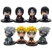 4Pcs มินิรูปโมเดลตัวการ์ตูนญี่ปุ่น Uzumaki นารูโตะฮาตาเกะคาคาชิของเล่นสำหรับเดสก์ท็อป