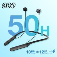 QCY C1 Wireless Headphone Magnetic Sport Neckband Earphones 50H Long Standby Headset 13.6MM Driver Stereo Bluetooth 5.2 Earbuds Over The Ear Headphone