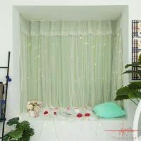 [COD] Blackout curtains without punching hook princess style living room bedroom bay window hollow simple rental