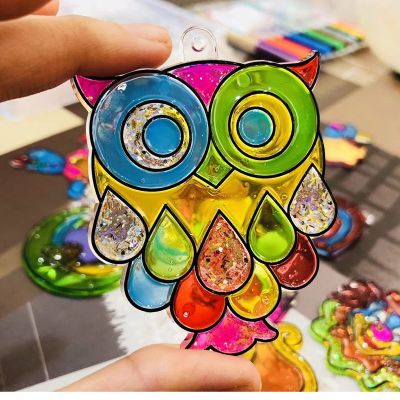 South Korea imports AMOS baking-free glue painting pendant DIY childrens puzzle handmade boy and girl toy creative gift