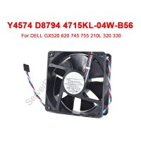 4715KL-04W-B56 12cm 12V 1.3A Y4574 120x120x38mm 4-Wire Square Cooling Fan For DELL GX520 620 745 755 210L 320 330 Refurbished