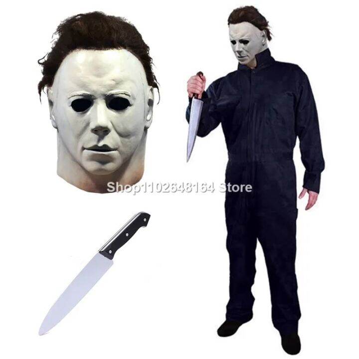 2023 Halloween Michael Myers Killer Mask Cosplay Horror Bloody Latex ...