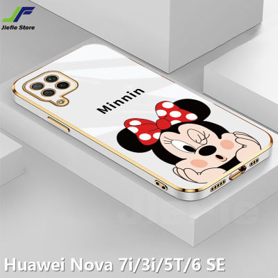 JieFie น่ารัก Minnie เคสโทรศัพท์สำหรับ Huawei Nova 7i / Nova 3i / Nova 5T / Nova 6 SE / Nova 7 SE / Nova 8 SE การ์ตูน Chrome Plated Square Soft TPU ฝาครอบโทรศัพท์