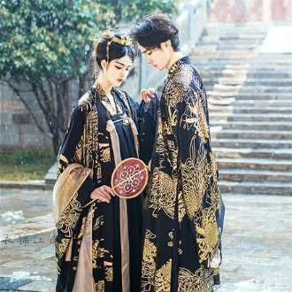 hanfu-bronzing-เสื้อแขนใหญ่คู่สูทสีดำคอไขว้หน้าอกหน้าอกเอวกระโปรงเครื่องแต่งกายโบราณ-beifu-my-8-9