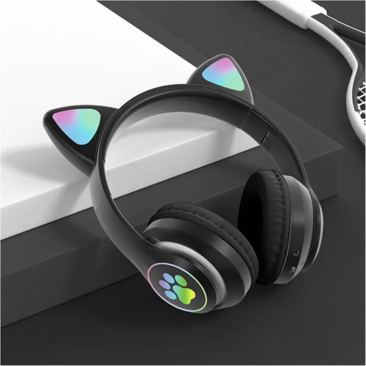 TERBARU LED Cat Ear Gaming Headphone VZV23M Bluetooth Super Bass