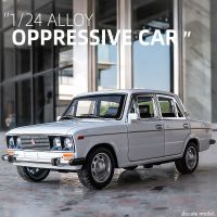 1:24 N LADA รถของเล่นหุ่นอัลลอย2106ชิ้นทำจากโลหะไฟดนตรีแบบดึงถอยหลังรถของเล่น S สำหรับรถเด็ก