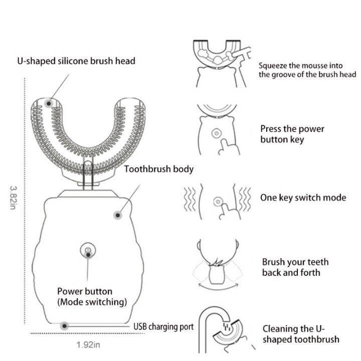 q1qd-แปรงสีฟันไฟฟ้าอัลตราโซนิคสำหรับเด็กเครื่องทำความสะอาดฟันอัตโนมัติทำจากซิลิโคนรูปการ์ตูนนกฮูกอัจฉริยะชาร์จได้