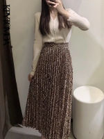 KPYTOMOA Women Chic Fashion Snake Print Pleated Faux Leather Midi Skirt Vintage High Waist Side Zipper Female Skirts Mujer