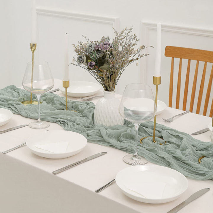 ผ้าปูโต๊ะผ้าก๊อซตกแต่งโต๊ะรับประทานอาหาร90-300ซม-งานแต่งงานริมชายหาดสไตล์โบโฮแบบเรียบง่ายผ้าปูโต๊ะตกแต่งคริสต์มาส
