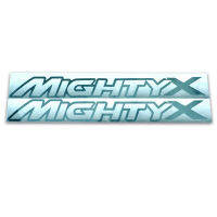 สติ๊กเกอร์ Sticker MIGHTY X ขนาด 57x13 cm. สีเทา 2ชิ้น Toyota Hilux Mighty-X โตโยต้า ไฮลัก ไฮลัค ไมตี้ x ไมตี้เอ็กซ์ 2 ประตู 4ประตู ปี 1988 - 1997  สินค้าราถูก คุณภาพดี  Sticker