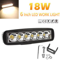 ไฟบาร์ LED รถออฟโร้ด6นิ้ว18W,ไฟ LED สำหรับขับรถไฟตัดหมอก12V/24V สำหรับทางวิบากรถบรรทุก SUV ATV